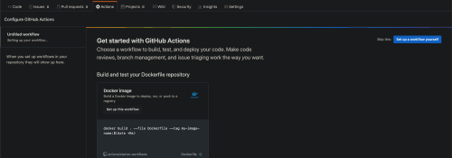 Actions welcome screen
